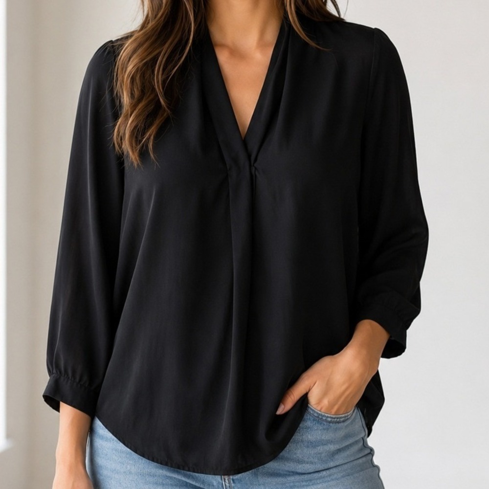 Sandro Paris Nordstrom Silk VNeck Blouse Sophsticated Elegant Old Money Luxury